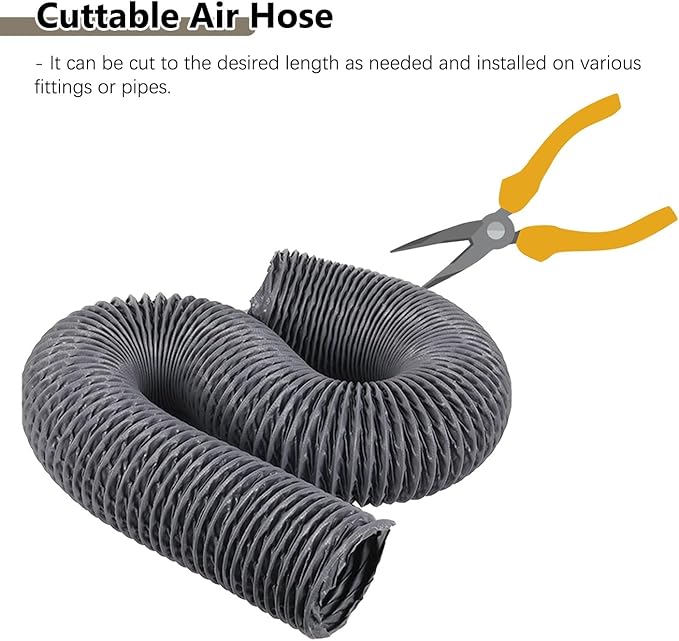 Adjustable Dryer Vent Tube with Clamps, Nylon Fabric Flexible Duct Pipe with Steel Wire Kitchen/Grow Tents/Utility Blower Exhaust Hose Kit(400mm(15 3/4"),10m(32.8ft))