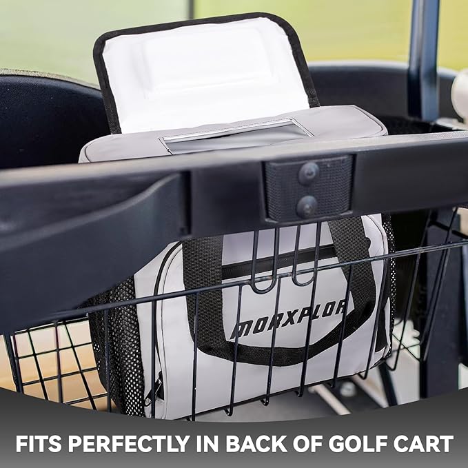 Golf Cart Cooler with Magnetic Lid 12-Can Insulated Soft Cooler Bag Collapsible for Golf Cart,Golf Accessories,Lunch Camping Cooler Insulated Lunch Bag with Adjustable Shoulder Strap