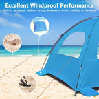 NXONE Beach Tent Sun Shelter with UPF 50+ UV Protection, Lightweight Easy Setup Portable Beach Canopy for Family, Large Space for Beach, Camping & Outdoor, 3/4/6 Person