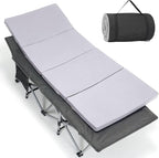 LILYPELLE Folding Camping Cot, Extra Wide Heavy Duty Sleeping Cots with Carry Bag, Double Layer Oxford Portable Travel Camp Cots for Home, Office Nap and Outdoor Beach