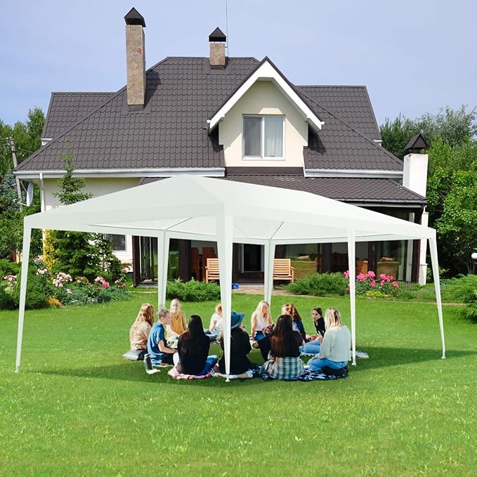 TANGKULA Outdoor Tent 10x20, White Party Wedding Tent Canopy with Removable Sidewalls, Portable Canopy Shelter Tent Pavilion for Market, Outside Tents for Events, Backyard