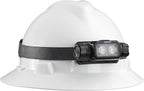 Streamlight 89019 Sledge 1000-Lumen Max 600-Lumen Standard 1800-Candela Rechargeable Low-Profile LED Headlamp with Elastic and Rubber Hard Hat Straps, Black