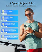 TriPole Portable Handheld Turbo Fan with Ice Cooling, 5 Speed Battery Rechargeable Foldable 3 in 1 Mini Fan, Neck & Desk Fan, Quiet Personal Fans for Outdoor, Travel, Camping, Hiking, Working