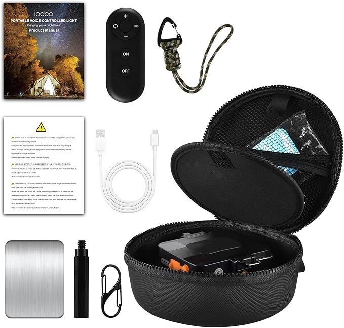 16500mAh 4000LM Rechargeable Camping Light , White/Warm/Nature/RED Hanging Camping Lantern Waterproof Tent Lights with Portable Bag Voice Control(Offline),Christmas Gift for Parents Friends (60W)