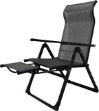 Caravan Sports Ergo+ - Adjustable Outdoor Patio Camping Lounge with Footrest & Headrest, Steel Frame Weather-Resistant Fabric – Folding Outdoor Chair