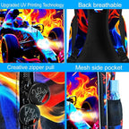 3Pcs Cars Backpack for Boy, 17" Bookbag for Elementary Preschool Kindergarten, Kids Fire School Backpacks with Lunch Box (Red)