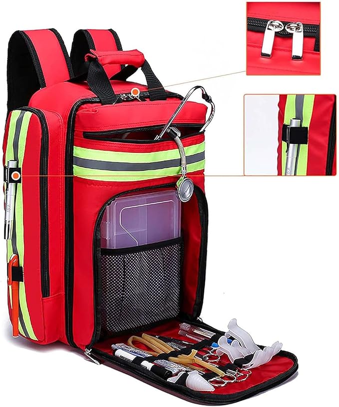 Waterproof Medical First Aid Bag, Multi-Pocket Emergency Treatment Backpack, for Hiking Travel Field Trips Camping Well