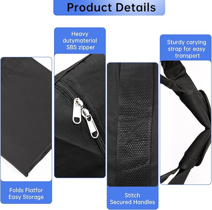 Large Tent Storage Bag - 83" L x 12" W - 600D High-Density Fabri Tent Poles Bag, Suitable for Various Heavy Duty Party Tent Canopy Models, Ripstop with Reinforced Handles and Dual Zipper