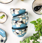 Porcelain Dinnerware SetHand-Painted Dinnerware Set Blue Rice Bowl Soup Bowl Dinner Plate Fish Plate Combination Ceramic Household Service for 2, Tableware Gift