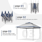 Saemoza 11x11 Pop Up Camping Shelters Tent, Outdoor Tent with Netting, Outdoor Shelters for Backyard, Screen House with Wheeled Cover Bag, Blue.