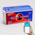 12V 200Ah Lifepo4 Battery with Bluetooth, Built-in 200A Smart BMS, Low-Temp Protection, 4500+ Deep Cycle Grade A Lithium Cells for RV Travel, Trolling Motor, Marine,Boat,Solar Panel,Camping