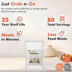 Numanna Grab-n-Go Bucket – 80 Servings, 12 lbs | Freeze-Dried Premade Meals | Ready-to-Eat Breakfast & Dinner | Non-Perishable, 25+ Year Shelf Life | Emergency & Survival Food Kit | Made in USA | Pack of 1