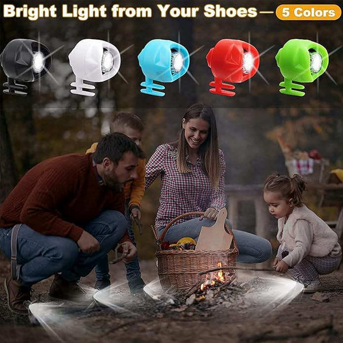 Headlights for Shoe 2pcs, butterfly charm Accessories for Kids, Headlights Lights with 3 Light Modes for Dog Walking, Camping, Running, Suitable for Adults Kids (Black)