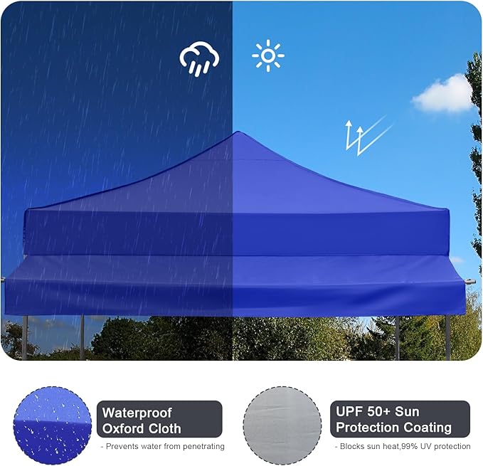 Pop up Canopy Tent with Awning Easy up Canopy with Wheel Bag Heavy Duty Waterproof Commercial Gazebo Tent for Outdoors Parties Vendors