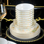 Cups and Saucers Set Nordic Ceramic Tableware Suit Glaze Dish Combination Dishes Suitable for Family Hotel Restaurant 60 Piece