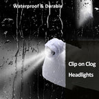 RAHAN Rechargeable Clip on Clog Headlights,2pcs Wearable Flashlights Charm Accessories ﻿for Shoes for Kids Adults,3 Light Modes,Waterproof Lights for Dog Walking, Camping,Jogging,Hiking