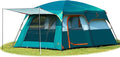 KTT Large Tent 8-10-12 Person,Family Cabin Tents,2 Rooms,2 Doors and 4 Windows with Mesh,Straight Wall,Waterproof,Double Layer,Big Tents for Outdoor,Picnic,Camping,Family Gathering