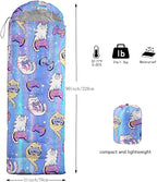 Kids Sleeping Bag for Boys Girls,Western Cowboy Print-Lightweight Warm Portable Outdoor Indoor-Waterproof Cold Weather Resistant Sleeping Bag for Camping Hiking