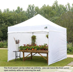 Eurmax USA 10'x10' Pop-up Canopy Tent Commercial Instant Canopies with 4 Removable Zipper End Side Walls and Roller Bag, Bonus 4 SandBags(Burgundy)
