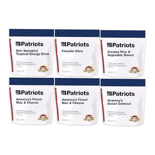 4Patriots 3 1-Week Survival Food Kits + 3 Emergency Food Bar Packs Bundle: 152 Delicious Servings