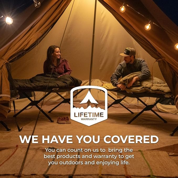 Teton Outfitter Camping Cot, Heavy-Duty Oversized Folding Cot for Adults, Comfortable Elevated Sleeping Bed, Easy Setup