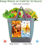 mosago Professional Insulated Food Delivery Bag, Large 39L Commercial Catering Tote for Pizza & Grocery, 3-Layer Thermal Leak-Resistant Shopping Bag, Heavy Duty Green Cationic Fabric, Collapsible