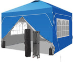 GDY 10x10FT Pop Up Canopy Tent with One Push Setup, Easy to Install with 4-Sidewalls for Events, Parties, Camping, Outdoor Gazebo with 4-Sandbags, Navy Blue.
