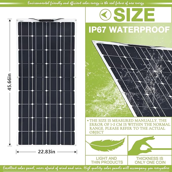 800 Watt Solar Panel Kit, 2 × 400 Watt Flexible Solar Power Panel Photovoltaic Module with 40A Solar Charge Controller Monocrystalline Solar Panel for Camping Off Grid Battery Charging Boat