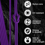 TECEUM 5/32" Paracord Rope 1000 – 1000ft / 200ft / 100ft / 50ft – Tactical Parachute Cord 4mm – 45+ Colors – Nylon String for Survival & Camping Gear – Stripe Cord for Survival – Utility Rope