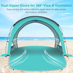 Gorich Beach Tent Sun Shelter with UPF50+ UV Protection for 1-2/3/4-5/6-7 Person, Lightweight & Portable Beach Shade Canopy with 2 Zippered Doors, Easy Setup Family Beach Umbrella