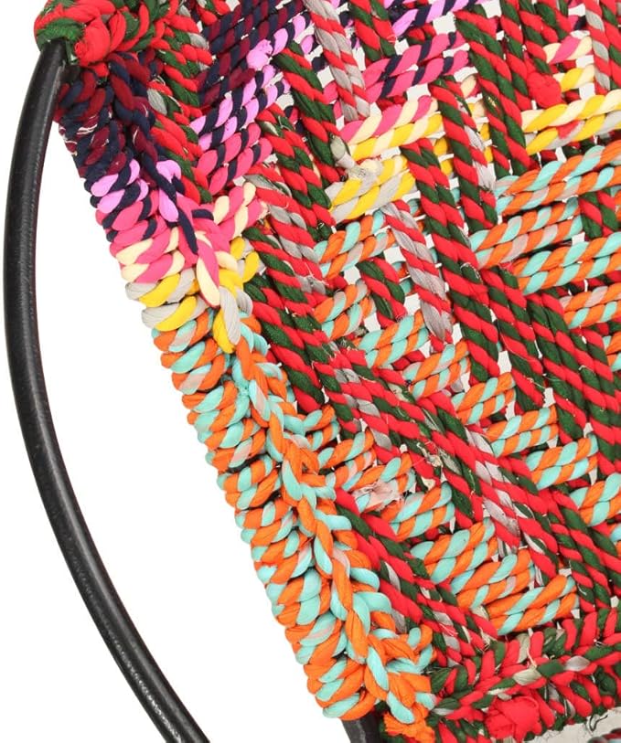 Circle Chair,Camping Chair,Beach Chair,Garden Chair,Bedroom Chair,Industrial Chair,Home Decor,for Living Room, Club, Bedroom, Indoor,Outdoor, Balcony, Garden,Multicolors Chindi Fabric