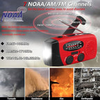 Emergency Solar Hand Crank Dynamo NOAA WB AM/FM Radio Hurricane Camping Survive Kit with 3-LED Flashlight 2000mAh 088FS Portable radios