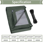 Heavy Duty Waterproof Tarp 20x20 FT, 6 Mil Thick Tarpaulin Cover with Reinforced Edges & Grommets - for Outdoor Camping, Roof, Boat, RV, Pool, Tent - Includes Utility Rope