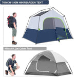 HIKERGARDEN 6-8 Person Camping Tent - Portable Family Cabin Tent for Camp, Windproof Fabric Camp Tent Outdoor for Hiking, Backpacking, Traveling