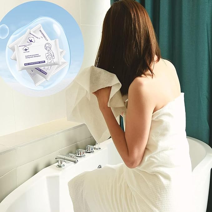 Disposable Towel Set Compressed Towels Large Bath Towel Face Towel Cotton Thick Portable Reusable Washcloth for Travel Camping Hiking Swimming Outdoor Sports Beauty Salon Cleaning Travel Kit for Hotel