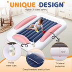 Inflatable Toddler Travel Bed - Portable Toddler Kids Travel Bed with Safety Sides Complete Kids Air Mattress Set with High-Speed Pump, Ideal for Vacation Camping and Sleepover (60 Inches)