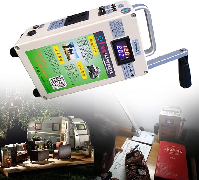150W/500W High Power Hand Crank Generator Portable Emergency Power AC110V /220V DC12V USB 5V Charger Generator for Outdoor Camping Survival Activities,150W-110V