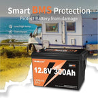 12V 300Ah LiFePO4 Battery 200A BMS 3840Wh Up to 6000+ Deep Cycle Lithium Iron Phosphate Battery Perfect for RV Camping Marine Solar Energy Storage Backup Power