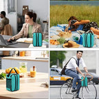 BEIMILY Lunch Box for Men Women Adults,Mini Insulated Lunch Bag for Office Work Picnic,Reusable Portable Lunchbox,Soft Cooler Tote Bag,6 can cooler bag,Mini,Light blue green