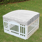 Dog Playpen Mesh Top Cover for 36" Inch Pet Playpen with 4 Panels, Dog Crate Cover Pet Tent Puppy Play Pen Cover, Ideal for Indoor/Outdoor Use. Note: Playpen Not Included (Gray)