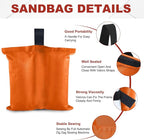 ABCCANOPY Canopy Weights 120 LBS Tent Sand Bags,4-Pack Orange (Without Sand)