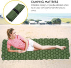 PRETYZOOM Outdoor Inflatable Sleeping Mat Waterproof Camping Mattress Portable Tent Sleeping Pad 192x58x6cm Green for Hiking and Travel