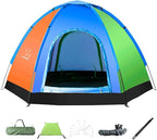 GeRRiT Family Tent with Awning, 2-6 Person Tunnel Tent, Outdoors Automatic Pop Up Beach Tent, Automatic Camping Backpacking Dome Shelter for Family, Festival, Hiking, Backpacking & Mountaineering