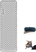 Single Inflatable Sleeping Mat, 20D Nylon Lightweight Air Bed for Adults, Air Mattress with Storage Bag for Camping Ultralight Backpacking, Hiking, Traveling & Outdoor Activities (Silver, L)