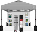 Best Choice Products 10x10ft Pop Up Canopy Tent with Sidewall, 1 Person 1 Minute Set Up, Carry Case, 4 Weight Bags - Silver