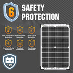 SOLPERK 30W Solar Battery Charger Solar Battery Maintainer + Upgrade 10A MPPT Charge Controller + Adjustable Mount Bracket for Car RV Boat Motorcycle，12V Waterproof Solar Panel Kit Trickle Charging