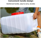 12 Gallon Portable Water Tank with Spigot&Hose, Water Storage Container for Camping, RV, Truck, Emergency Preparedness（Thickening）