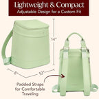 Insulated Cooler Backpack with 2 Stainless Steel Wine Tumblers – Leakproof & Spillproof Stylish Vegan Leather Picnic Cooler Bag – Lightweight & Portable – Holds 24 Cans or 6 Wine Bottles
