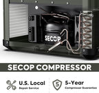 ICECO VL75ProD 12Volt Refrigerator, Dual Zone Portable Fridge with SECOP, 0-50°F, Reversible&Removable Lid, Dual USB 12/24VDC&110-240VAC, Car Refrigerator For Car| With Camping Chair-Camel