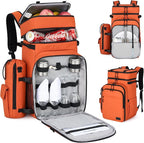 Hanke Backpack Cooler, 40 Cans Soft Leak Proof Picnic Backpack, Portable 2 Insulated Compartments Cooler Backpack Water Resistant for Lunch Beach Travel Camping Picnic Hiking,Orange